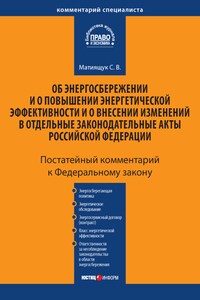 Комментарий к Федеральному закону «Об энергосбережении и о повышении энергетической эффективности и о внесении изменений в отдельные законодательные акты Российской Федерации» (постатейный)