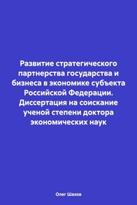 Развитие стратегического партнерства государства и бизнеса в экономике субъекта Российской Федерации. Диссертация на соискание ученой степени доктора экономических наук