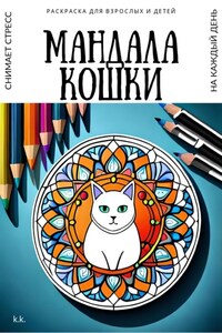 Раскраска для взрослых и детей. Мандала Кошки