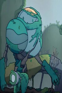 В зелёной оболочке